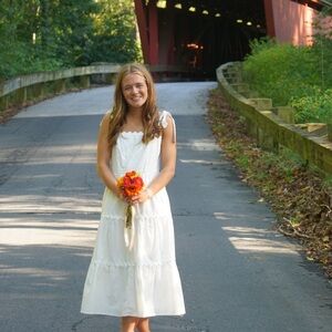 White Bow Straps Dress